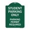 Signmission Student Parking Parking Permit Required, Green & White Aluminum Sign, 18" x 24", GW-1824-22829 A-DES-GW-1824-22829 - alternate 1